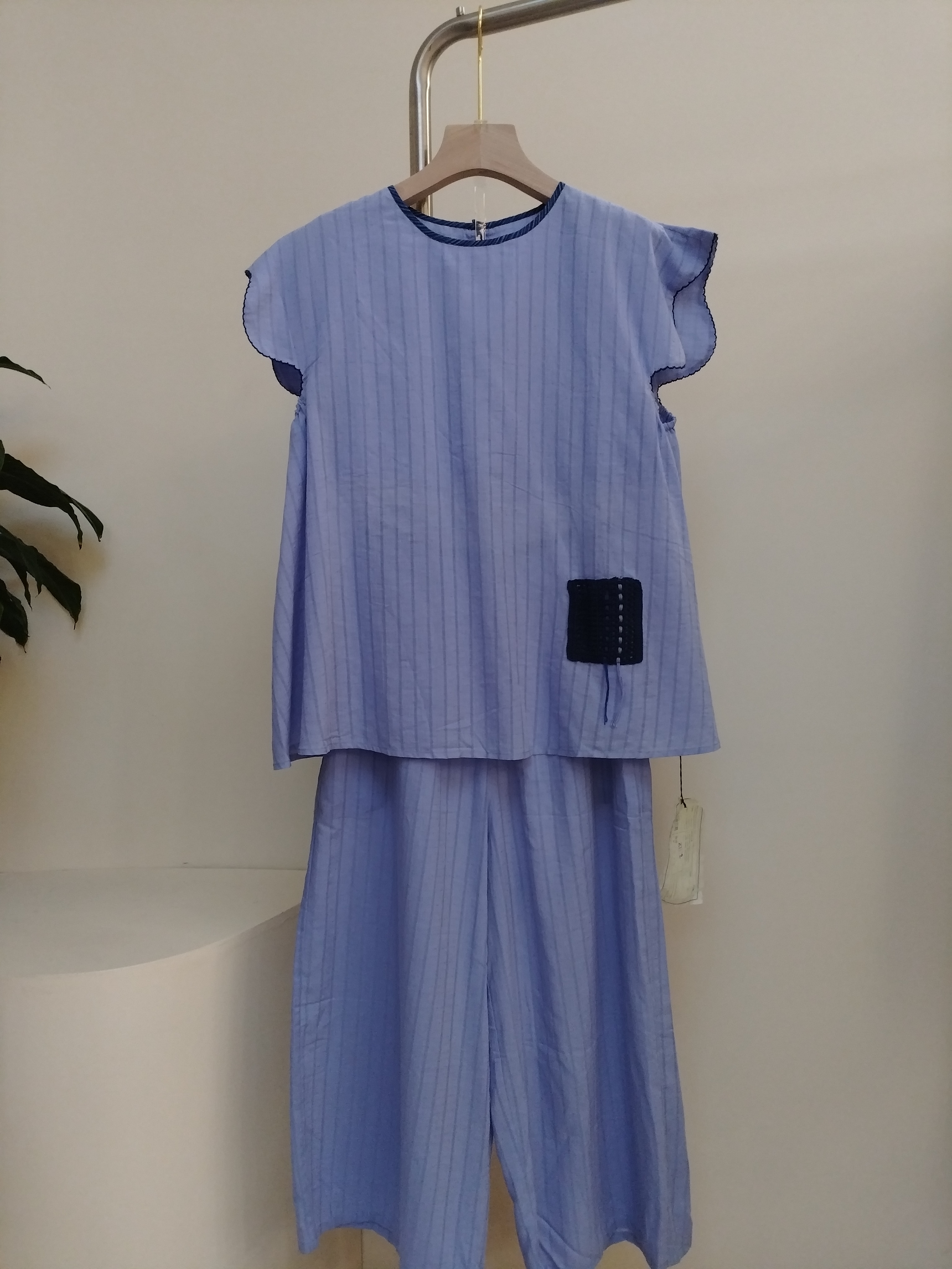 朵朵可可女士荷叶边八分裤家居服