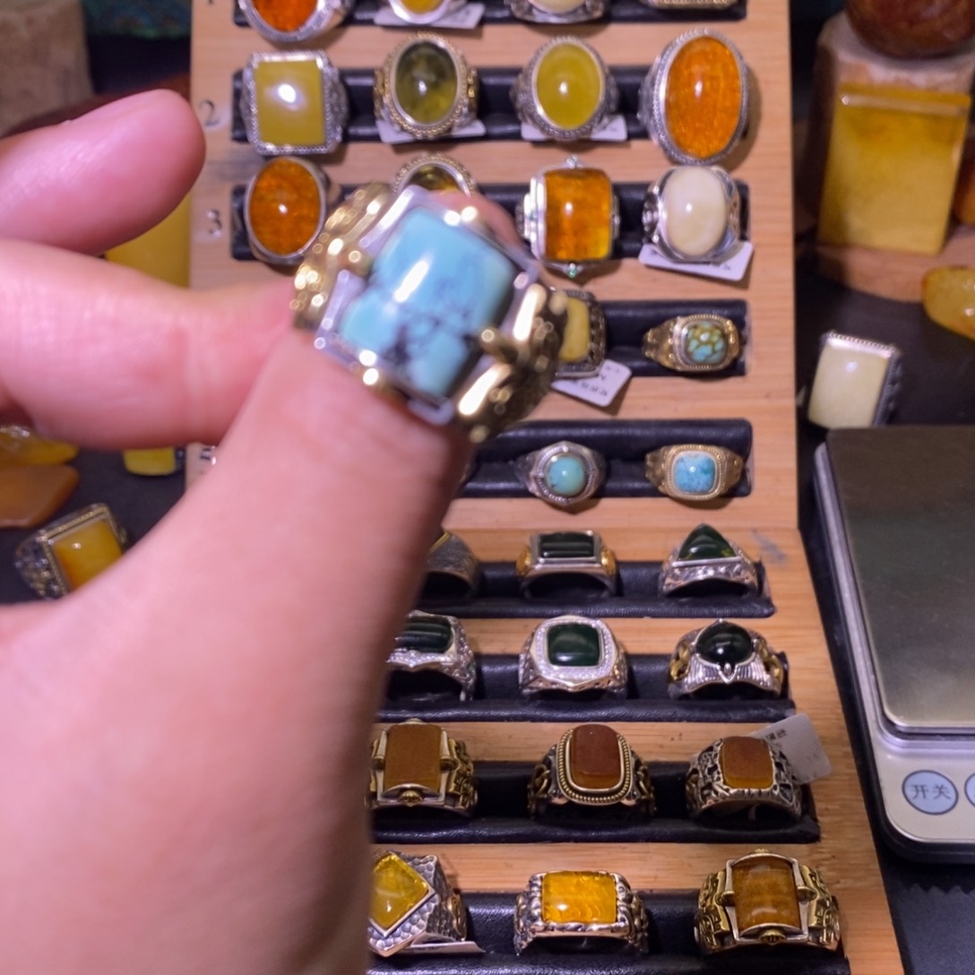 绿松石戒指银S925镶嵌M****g