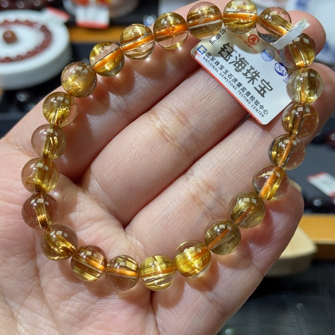 水晶钛晶手链8毫米未镶嵌R****?