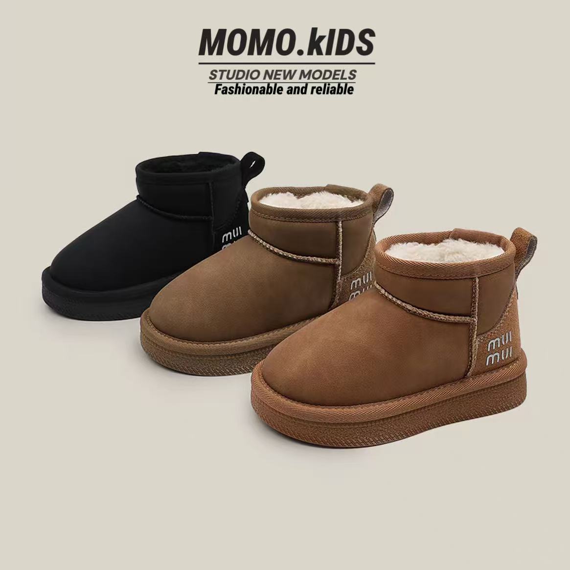 23-39码【软乎乎】妈妈选大2码-冬季新款儿童大棉保暖雪地靴-610
