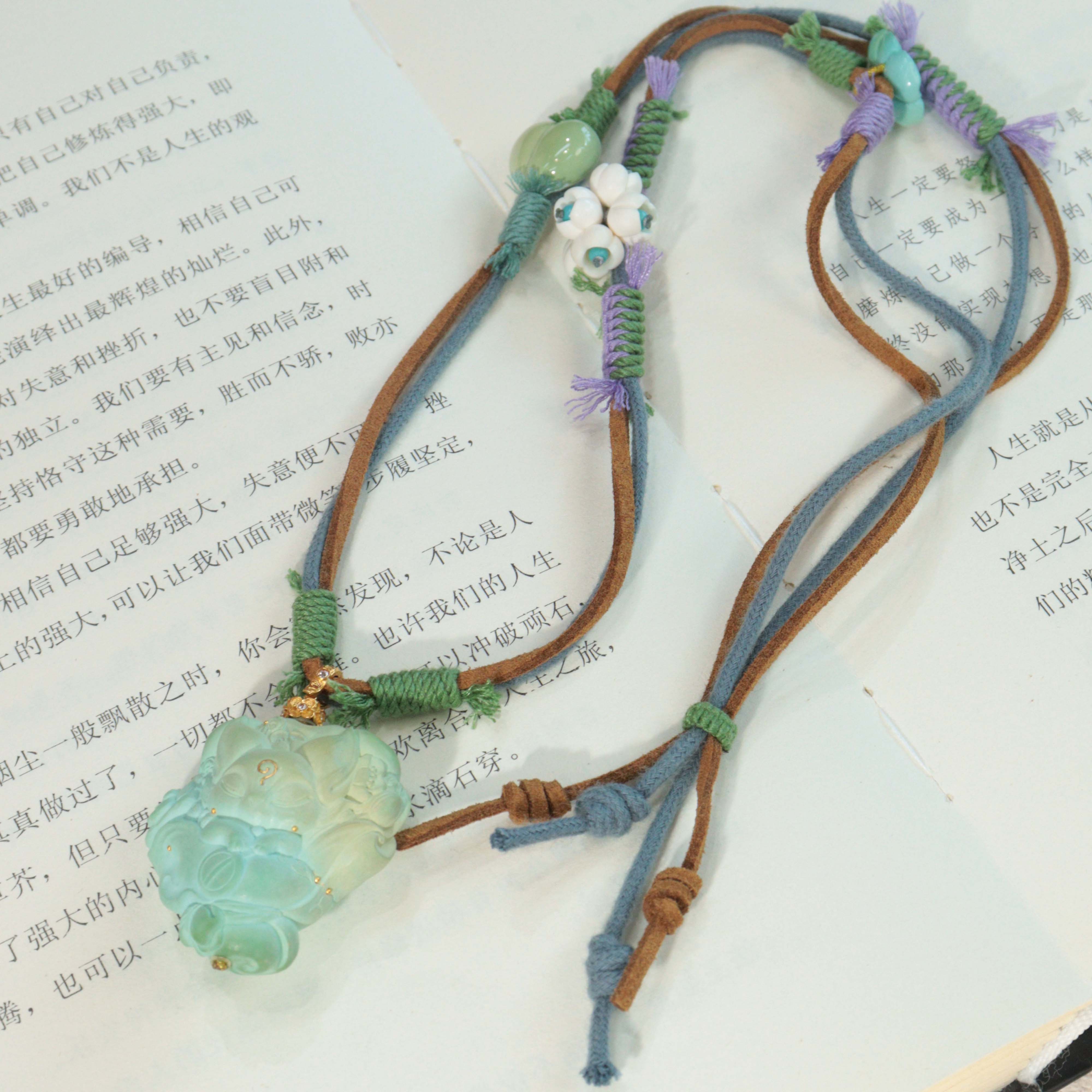 霖泽|绿松石狐狸编绳项链18k金LZ2025111902