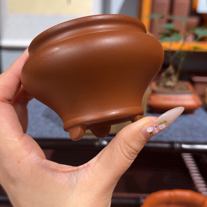 紫砂花瓶口径6.5深度5