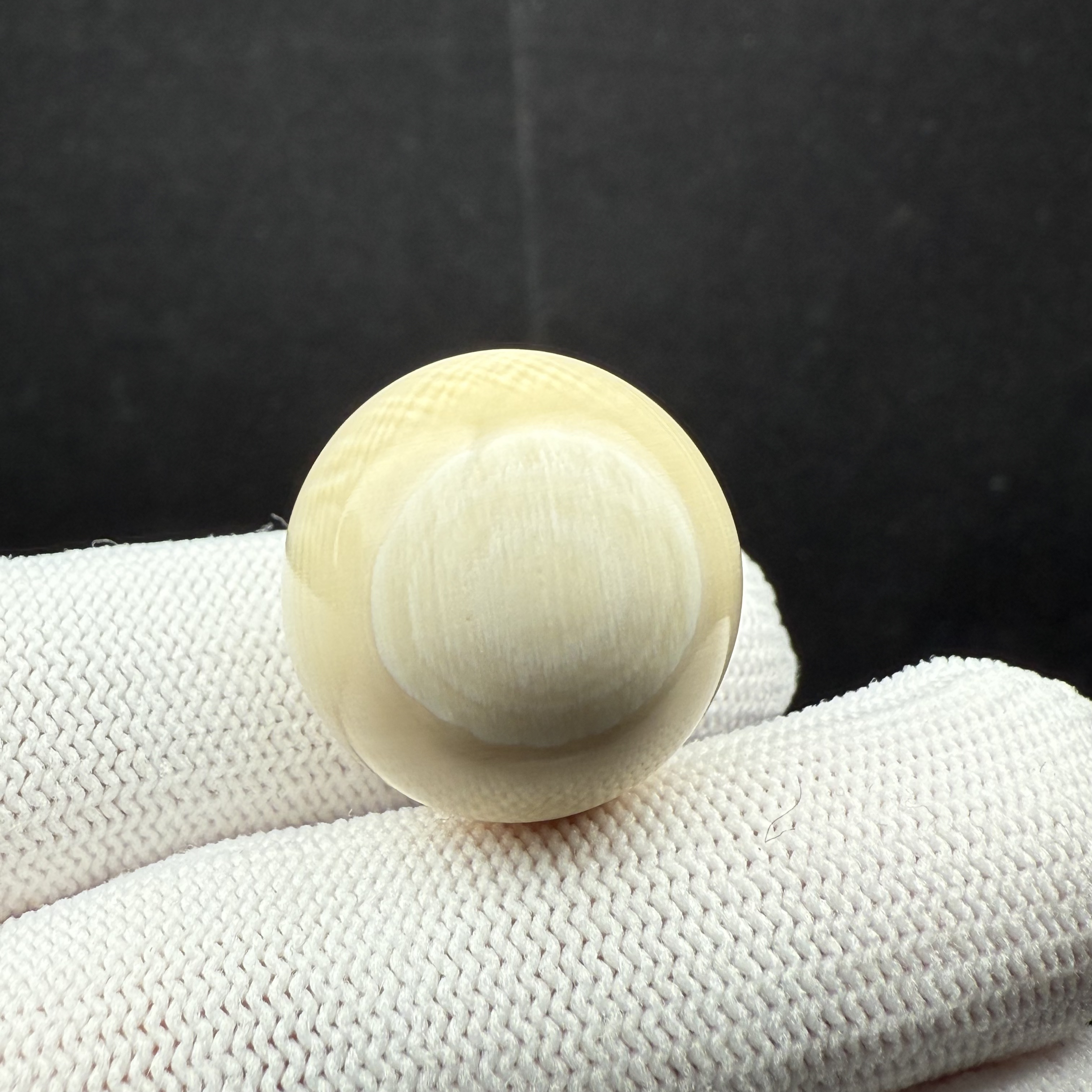 D21-63天然猛犸牙 芝士皮单珠22.2mm支持复检假一罚十