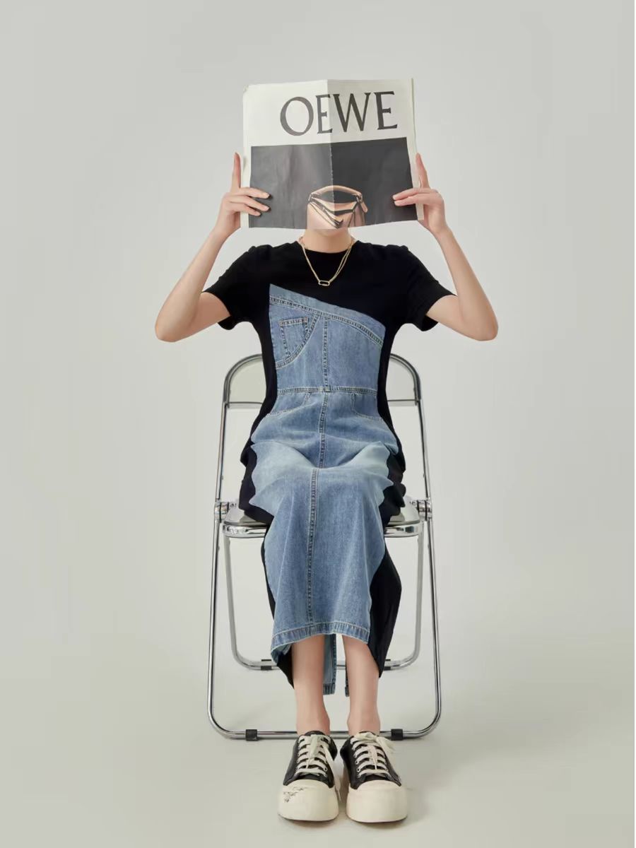 D 新款牛仔连衣裙慵懒时尚气质