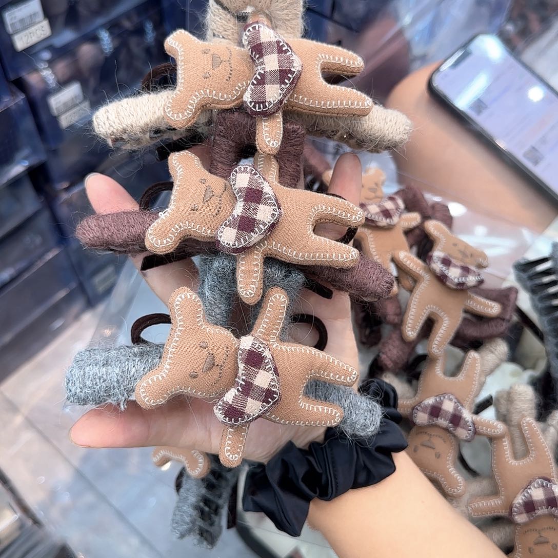 布艺非金属H21小熊抓夹3色各1