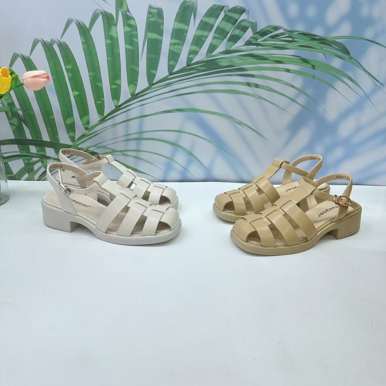 小强家女鞋 芽儿家新款百搭女凉鞋（Y672-39-2）（W34AYG23233-114）