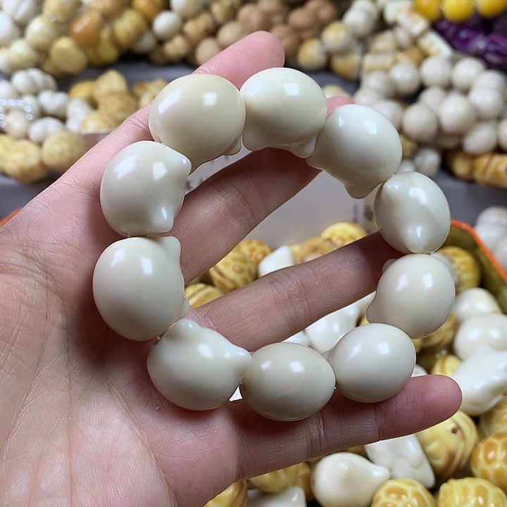 手串菩提根/象牙果象牙果瑕疵猫头 不退不换