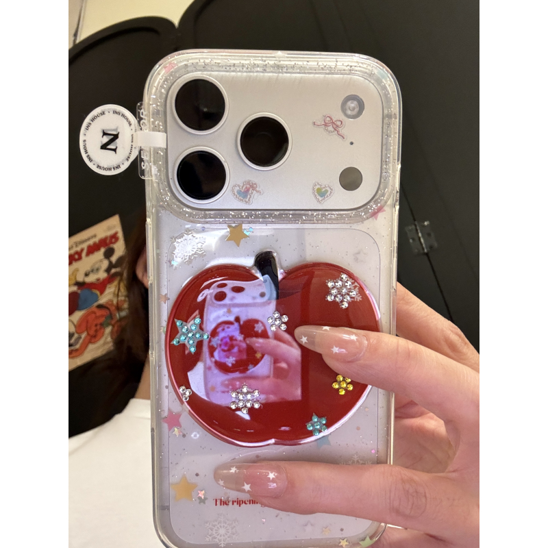 唯美雪花点钻星星苹果适用于iphone17promax苹果16p手机壳15新款