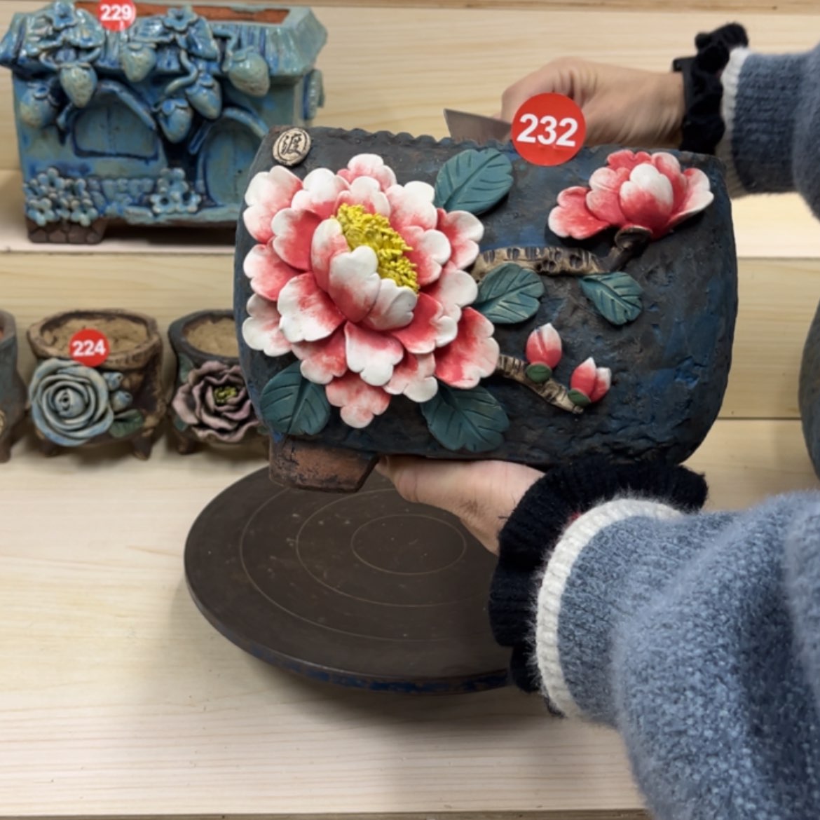 【闪购商品】紫砂花盆232号内口16×14.5外高15