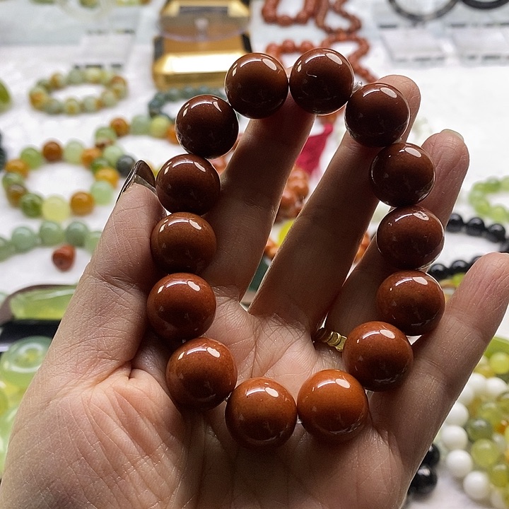 未镶嵌蛇纹石玉手镯杏*