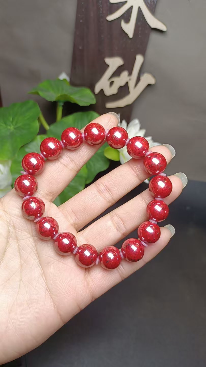 含辰砂工艺品辰砂1.2尺寸手串