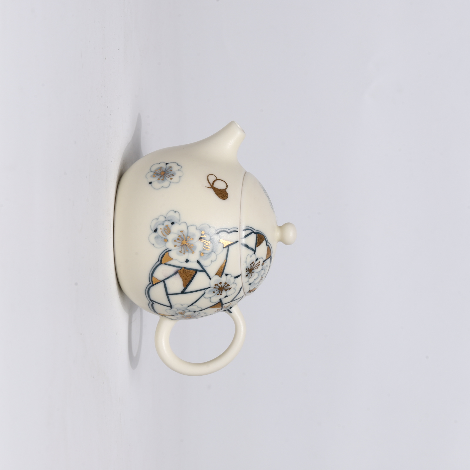 何白龙窑老瓷泥柴烧手绘 傲骨凝香龙蛋壶 HBLY-127