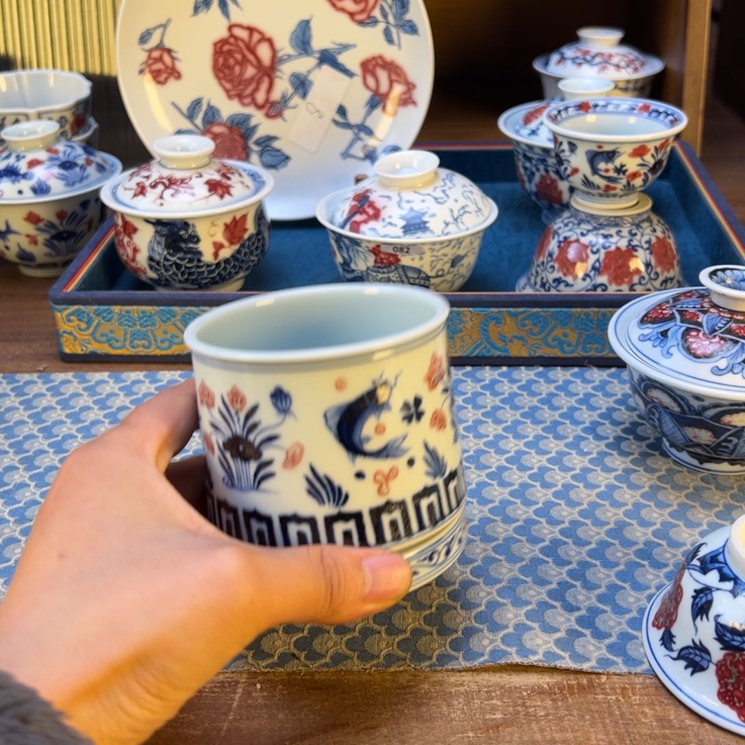 盖碗微瑕景德镇茶器百宝箱