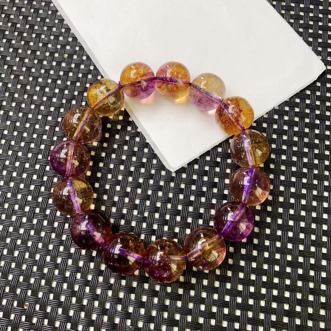 [小石]A410紫黄晶手链14M