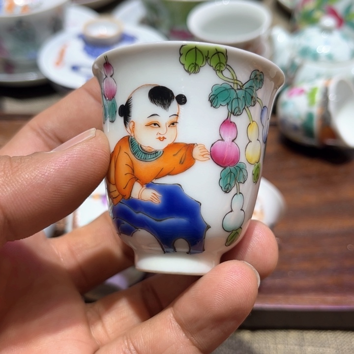 纯手绘精品盖碗杯