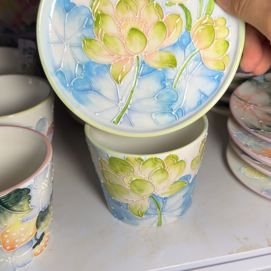 騎****陶瓷双饮款釉下彩珐华彩26