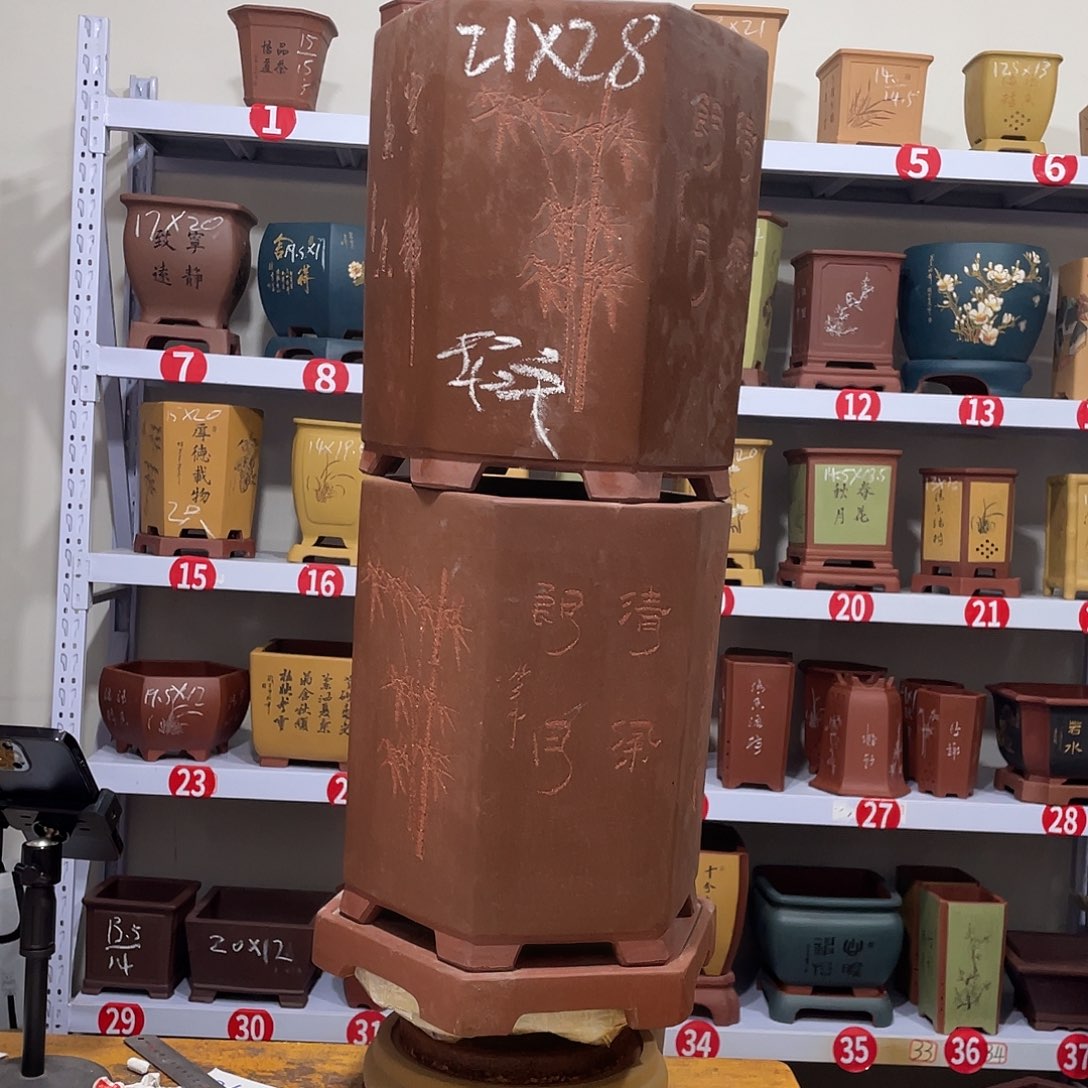 紫砂兰**朵天心紫砂手工花盆