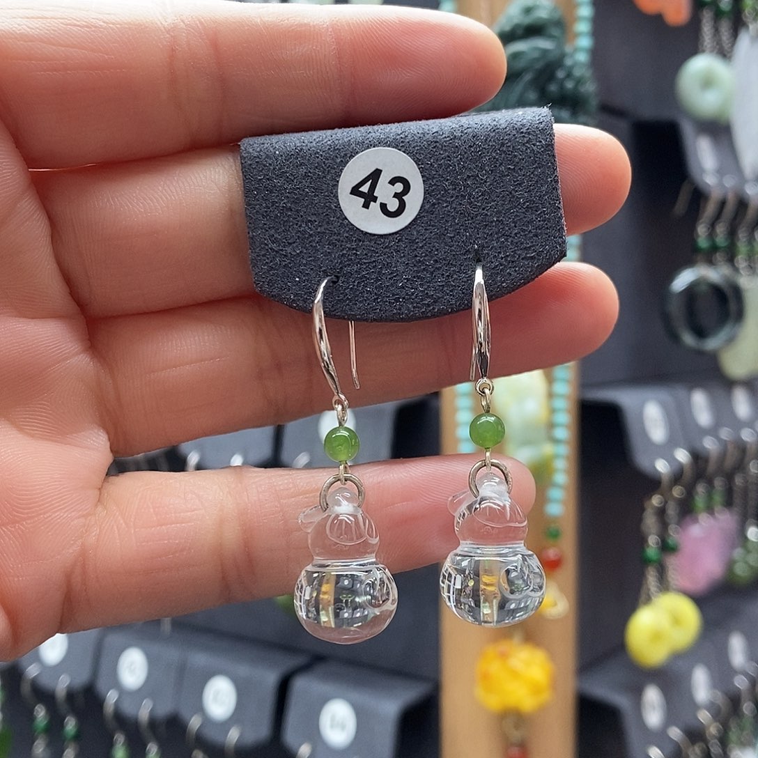 明****银S925镶嵌耳饰水晶