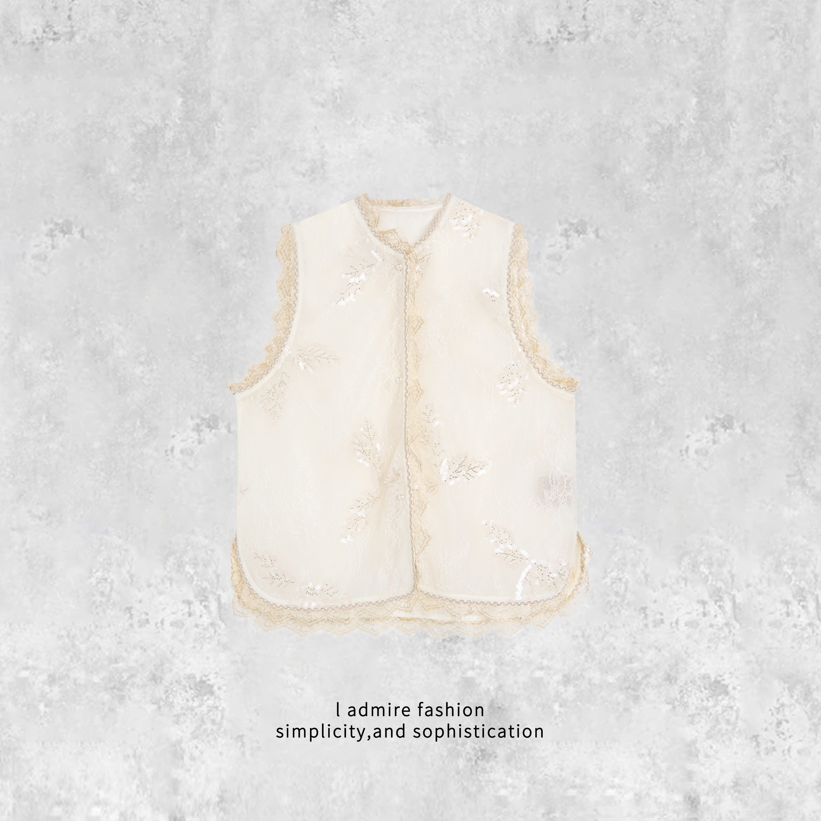 温温【流年】真丝马夹夏季新中式无袖上衣女重工网纱马甲431880