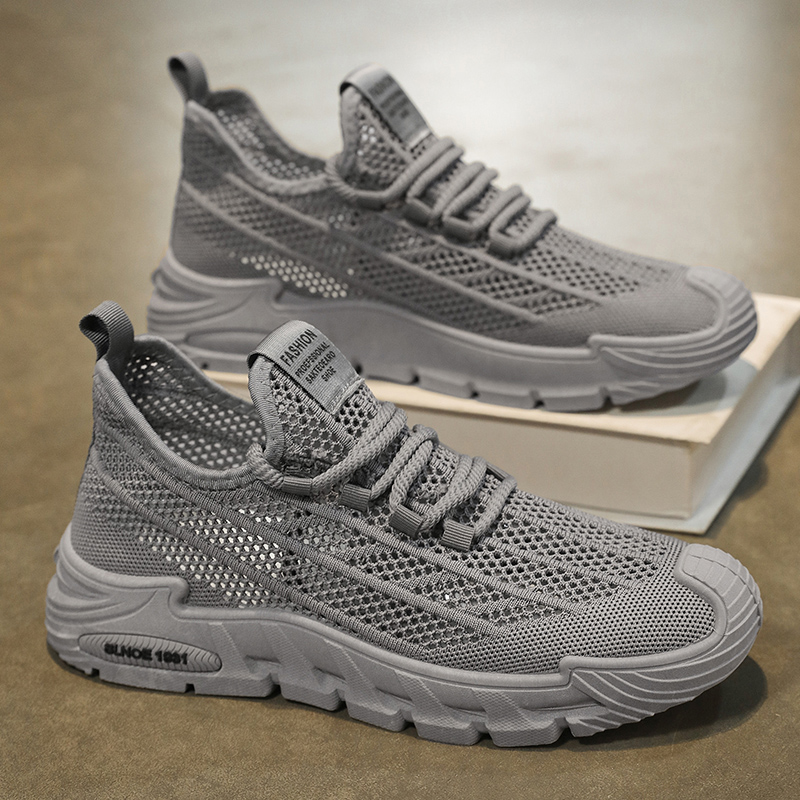 男鞋夏季轻便凉鞋透气网面网鞋子男士飞织软底小白鞋休闲运动板鞋