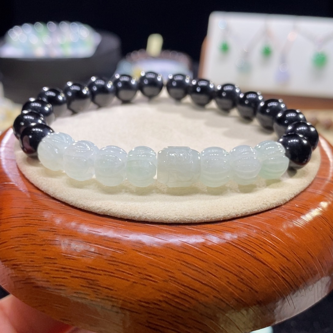 小****翡翠未镶嵌颈饰翡翠莲花珠珠串（分单付）