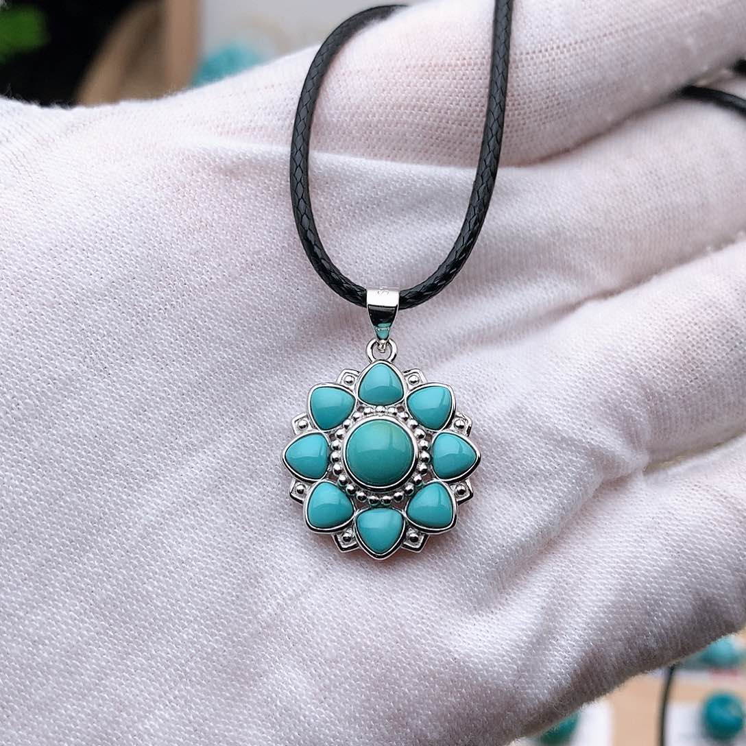 绿松石珠宝奇石银S925镶嵌