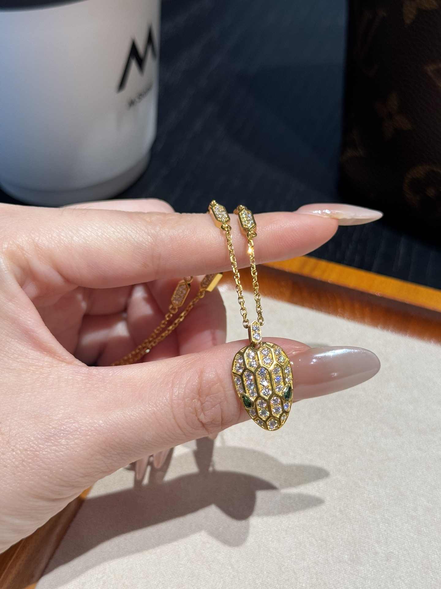 足金999 镶嵌蛇头套链