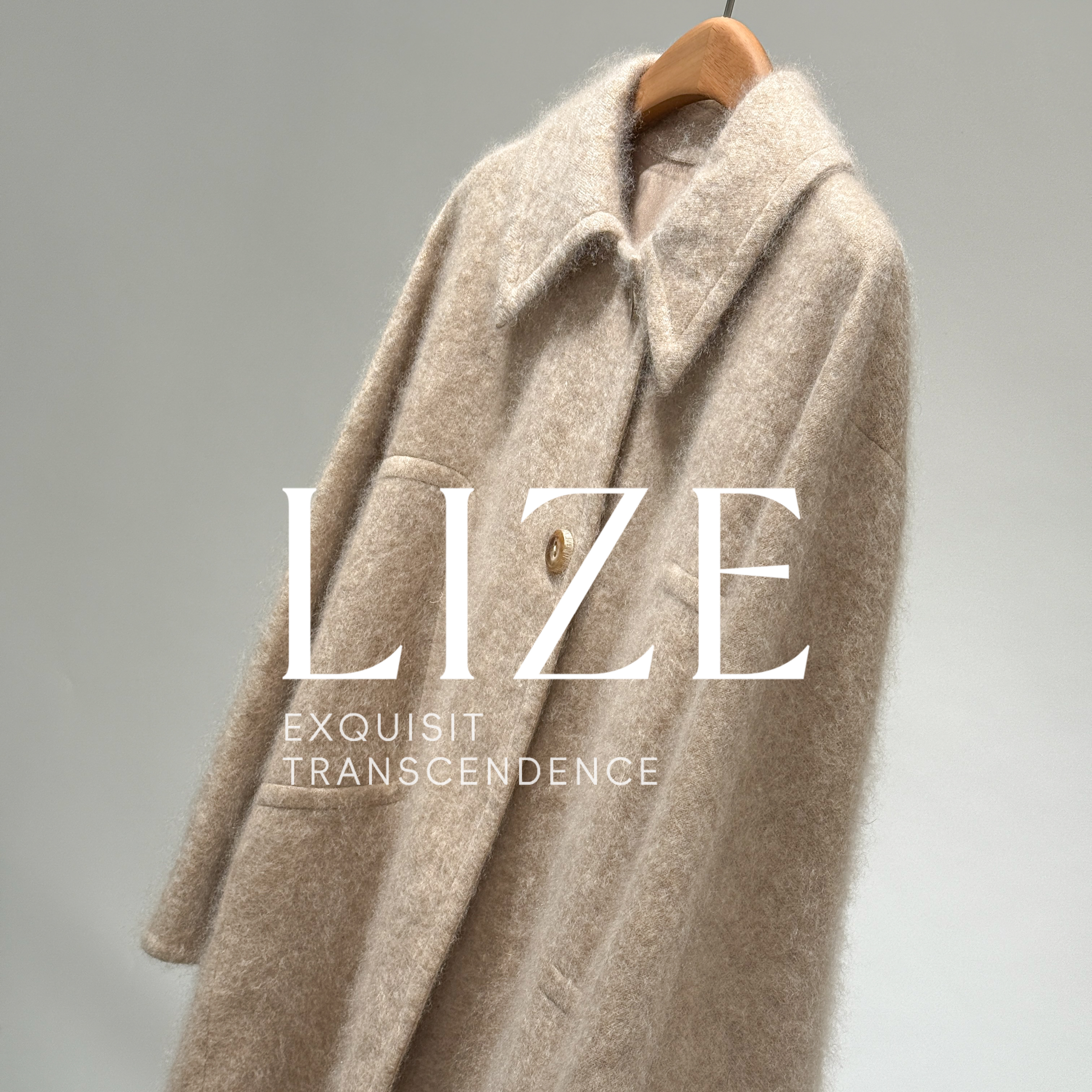 LIZE「L0505」山羊绒.拉毛拉绒.翻领大衣外套