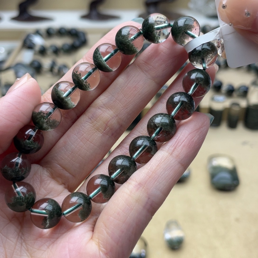 水晶手串未镶嵌绿幽灵手串