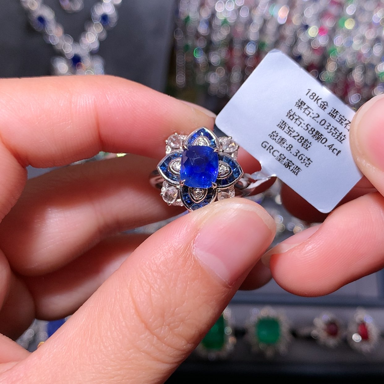 【闪购商品】蓝宝石戒指18K金镶嵌