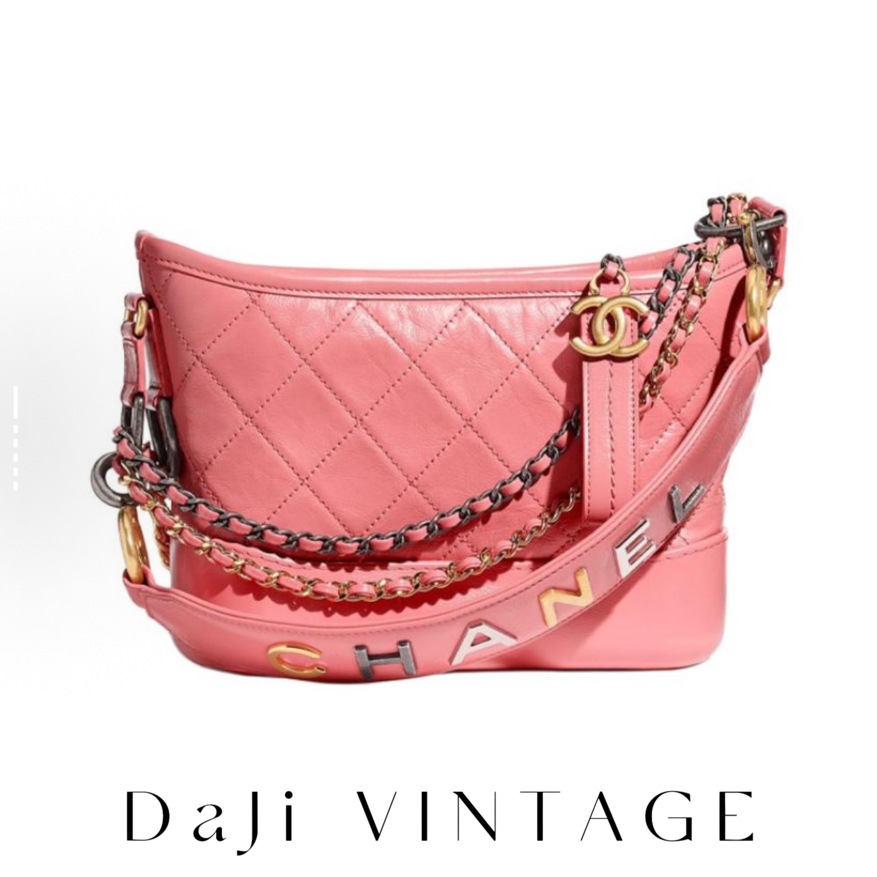 99新 Chanel/香奈儿 大吉中古SZ/粉色小号手柄流浪斜挎包