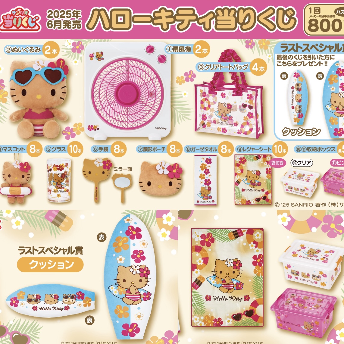 【盲抽】三丽鸥Hellokitty黑皮KT电风扇玩偶公仔挂件一番日版正品