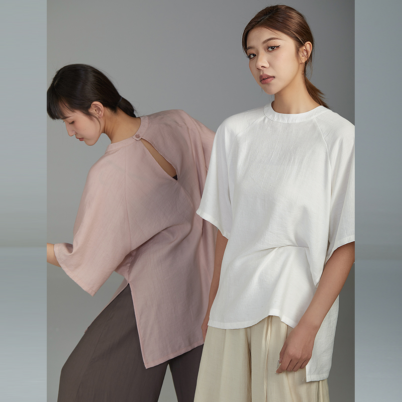 华丽独秀现代舞练功服短袖上衣T恤舞蹈服日常可穿宽松飘逸显瘦女