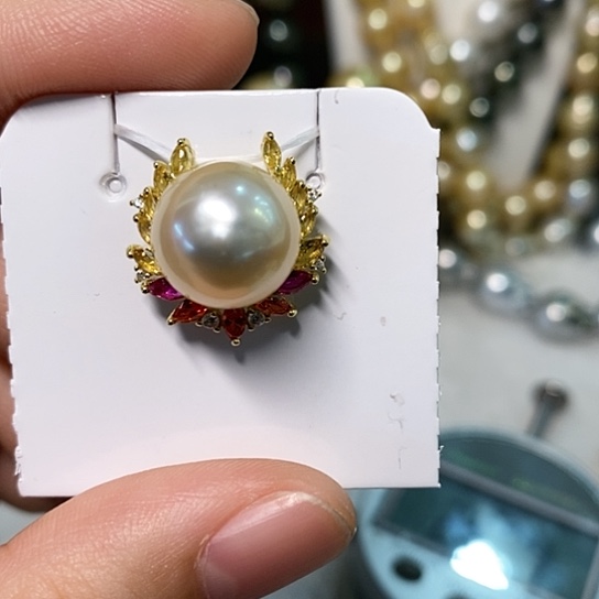 海水珍珠颈饰银S925镶嵌12.2