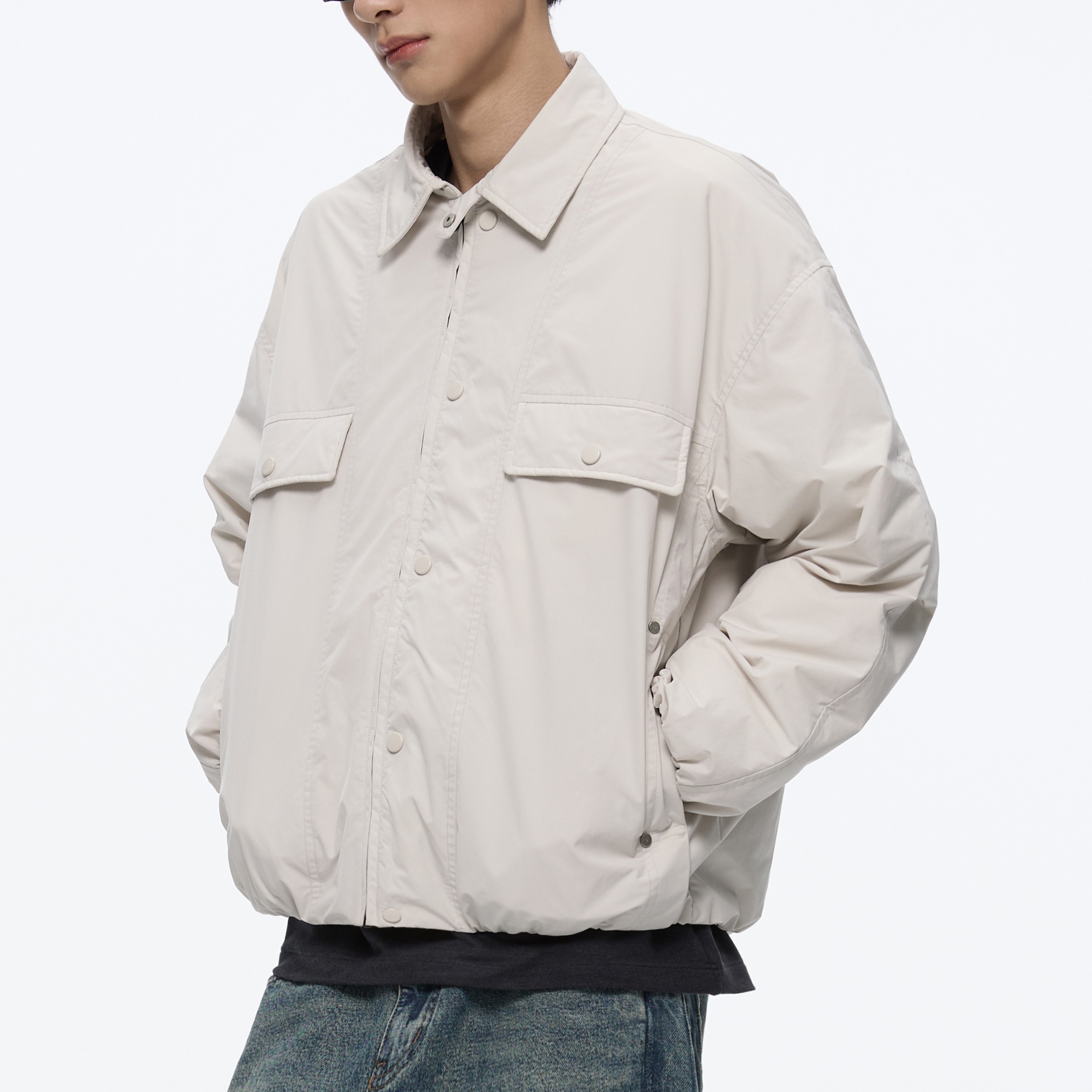 佐先绅男装美式纹理感羽绒服男款男冬季保暖休闲宽松百搭外套