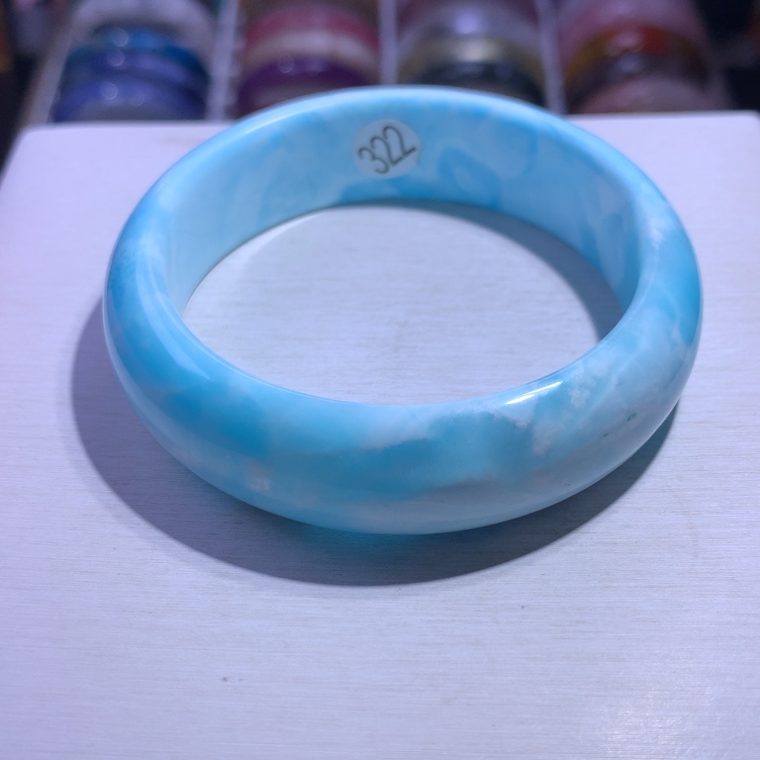 手镯水晶银S925镶嵌异极矿57.8圈322