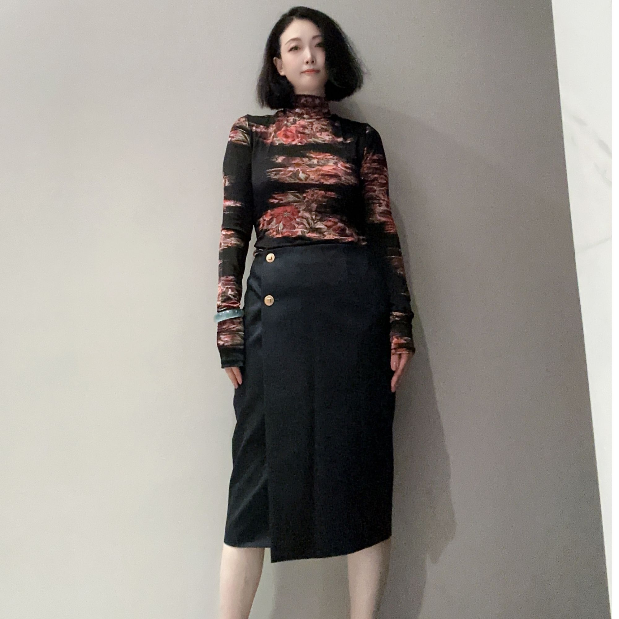 【半裙】高定气质轻奢双扣裹身半身裙MS10557