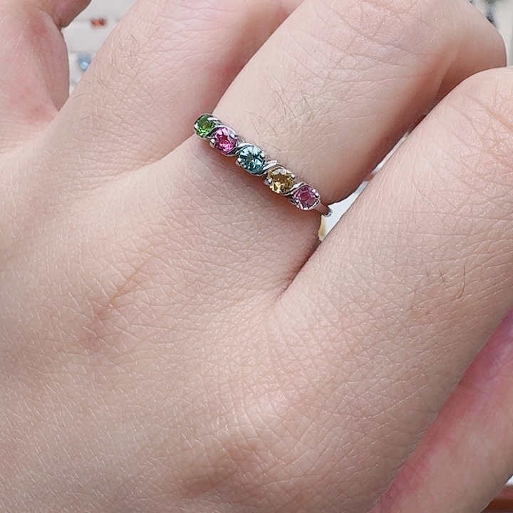 碧玺戒指银S925镶嵌戒指118