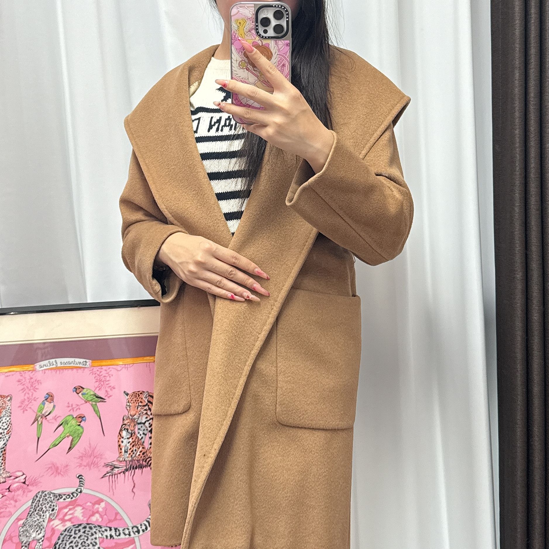 95新 MaxMara 浴袍大衣浅棕色34码/250914ZMTSY07