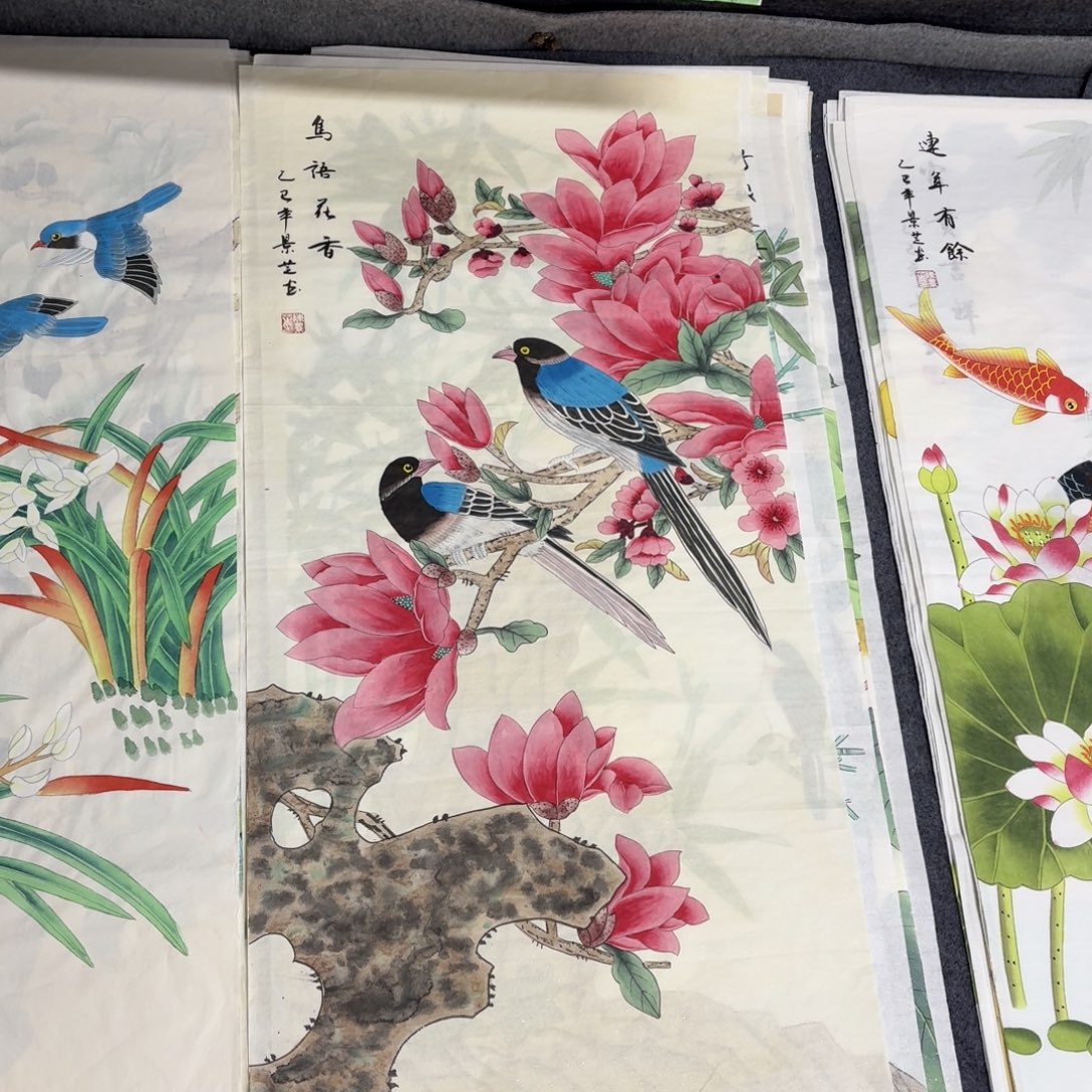 修***生国画100×50精品工笔手绘画画画