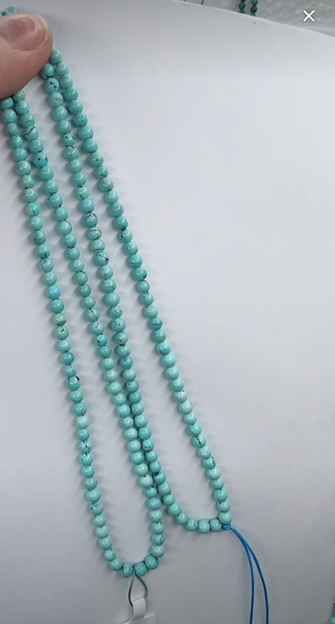 天然原矿绿松石米珠链