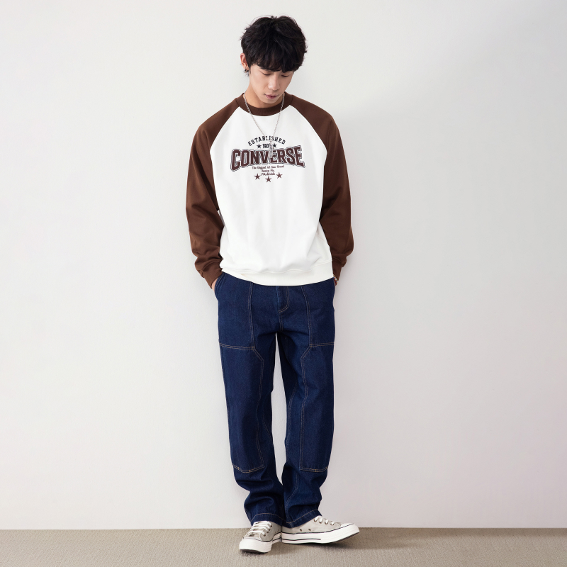 【秋冬新品】匡威男女复古撞色长袖上衣插肩袖T恤CONVERSE UCJ082
