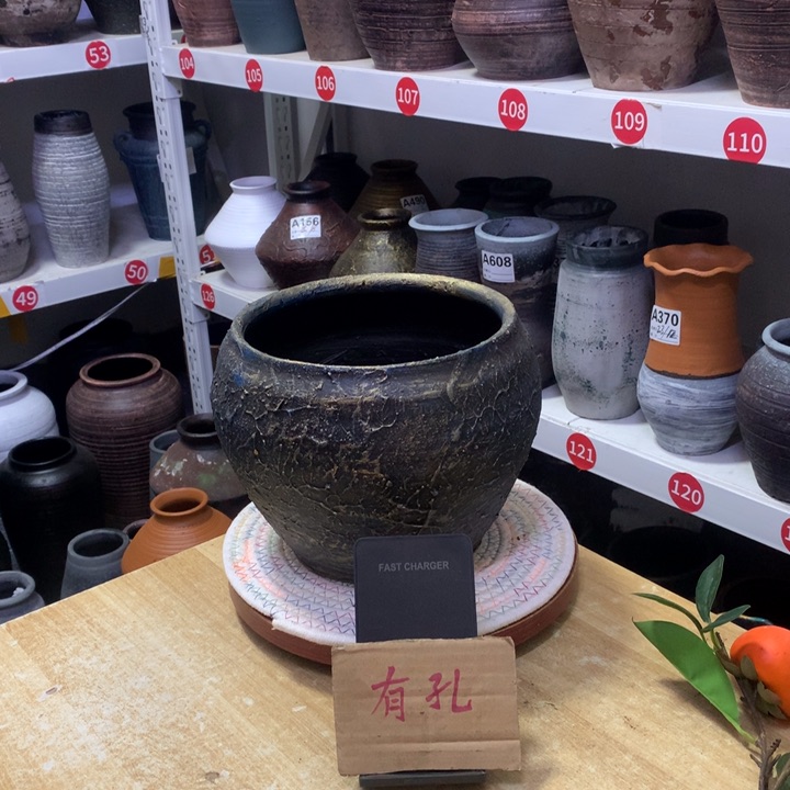 【闪购商品】红陶粗糙盆有孔高18口18