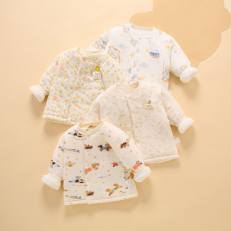 100%可机洗手工棉花棉袄宝宝1-3岁棉服儿童加厚内搭秋冬季棉衣服