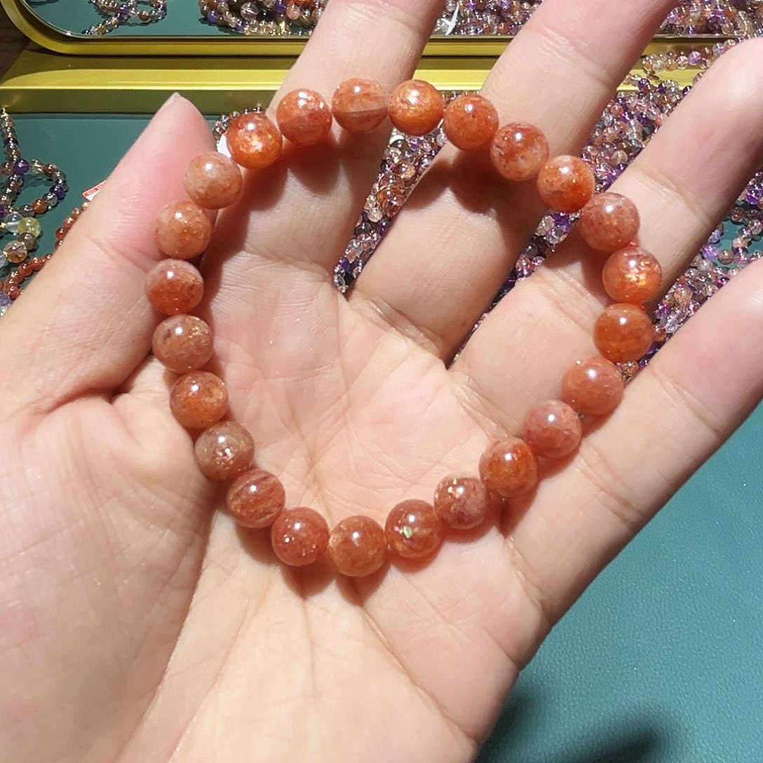 水晶手链未镶嵌金太阳8毫米25号