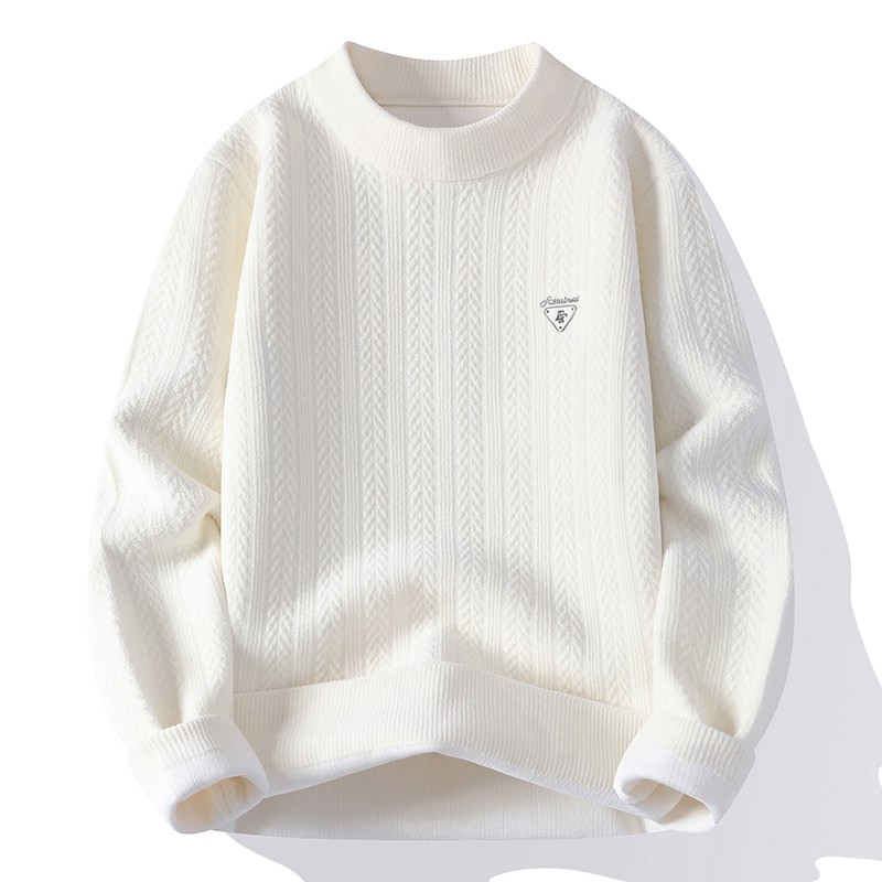 【高品质 毛衣】秋冬潮男雪尼绒针织休闲毛衣男半高领保暖加厚9218