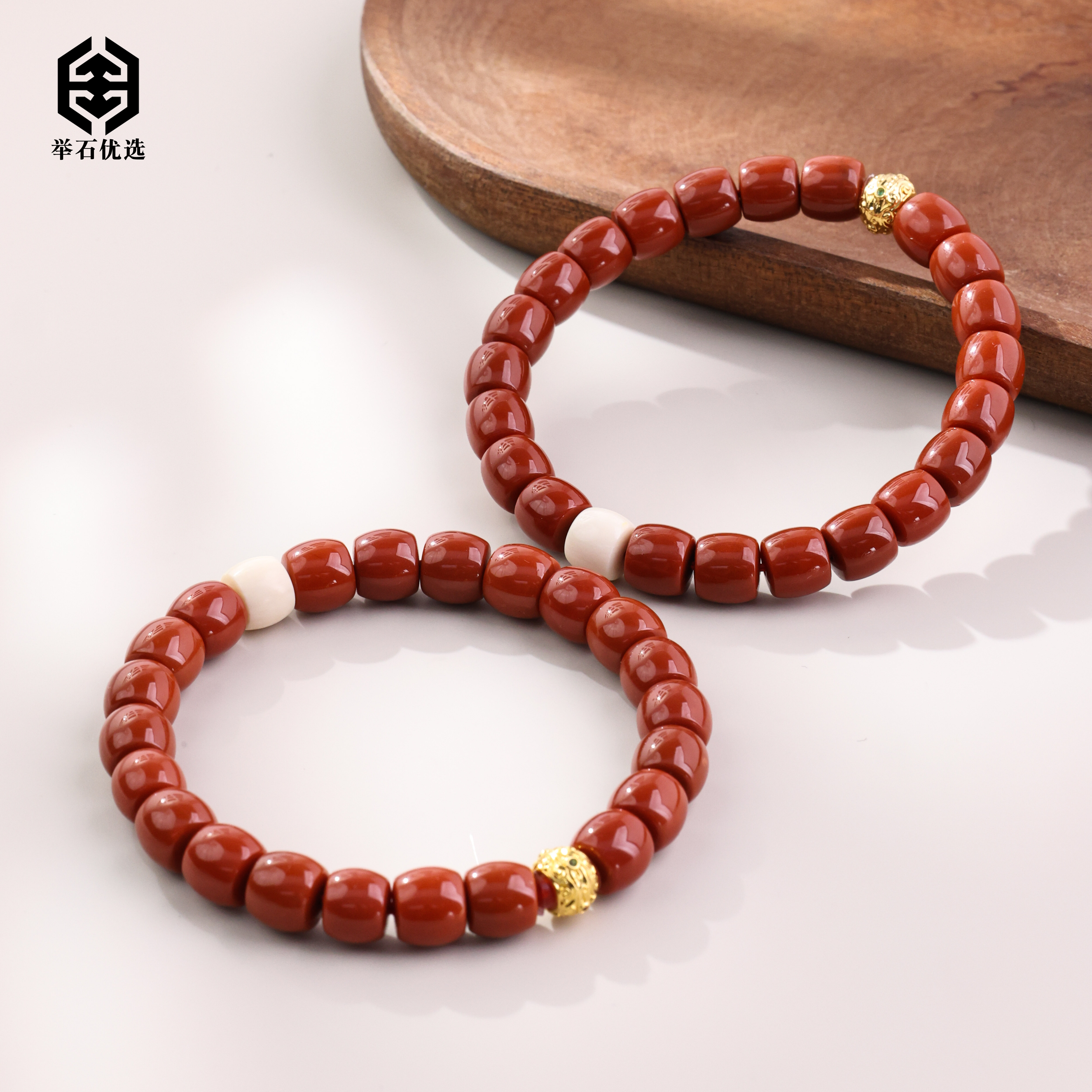 【举石优选】S0627-S1008-83南红玛瑙手串18k（一件/多样性/约7mm+）N