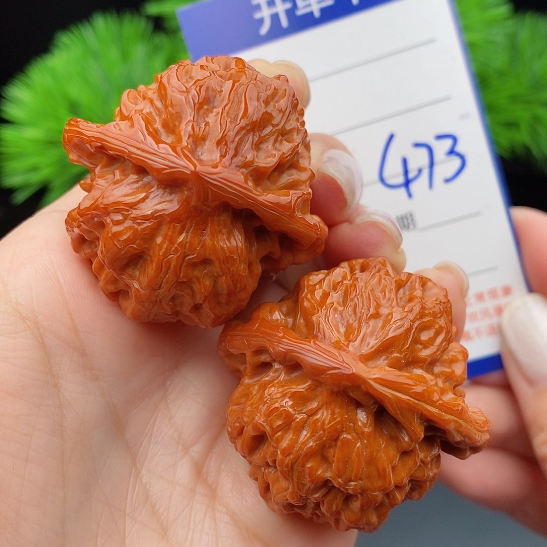 文玩核桃把件42野生梨木台473