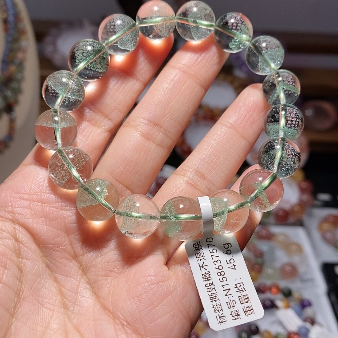 未镶嵌手链水晶F翠幽灵12.5