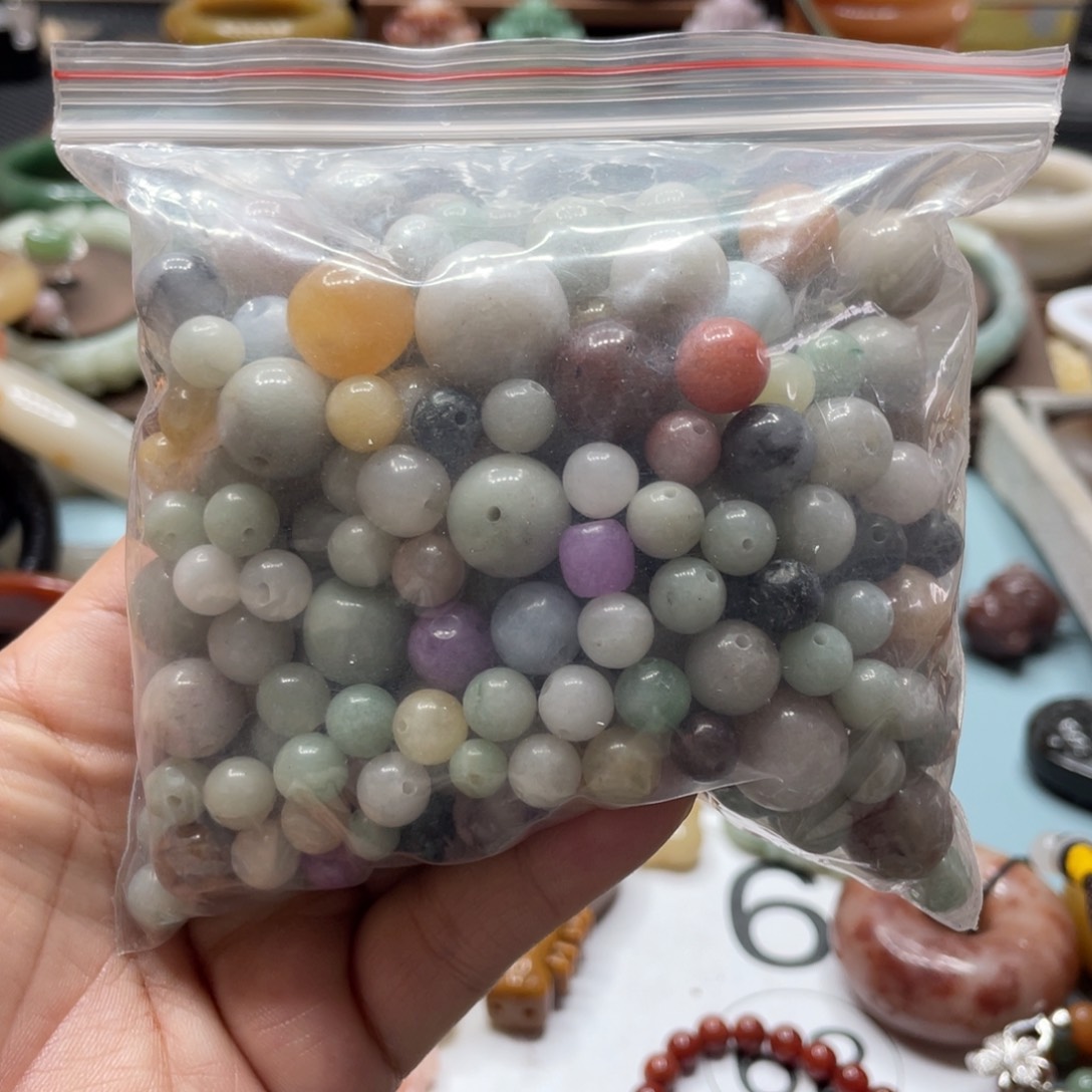 石英质玉手镯合金微瑕散珠